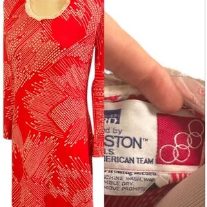 RARE: 1976 Olympics Halston red vintage dress